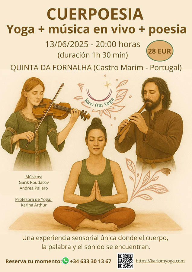 evento de Cuerpoesia (Yoga + música en vivo + poesía) en Quinta da Fornalha (Castro Marim - Portugal)